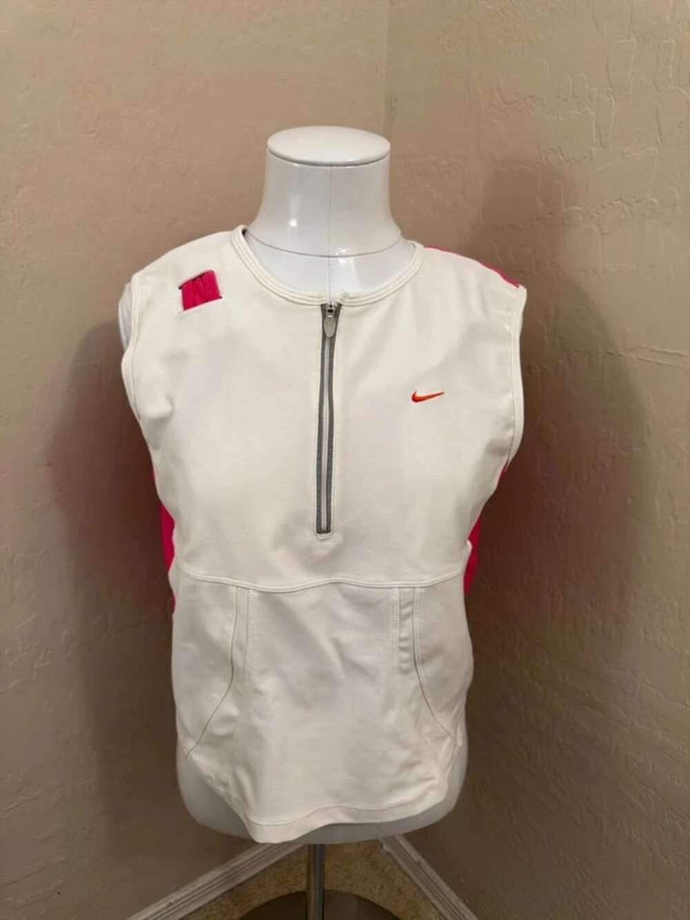 Nike active pink white top, Sz XL